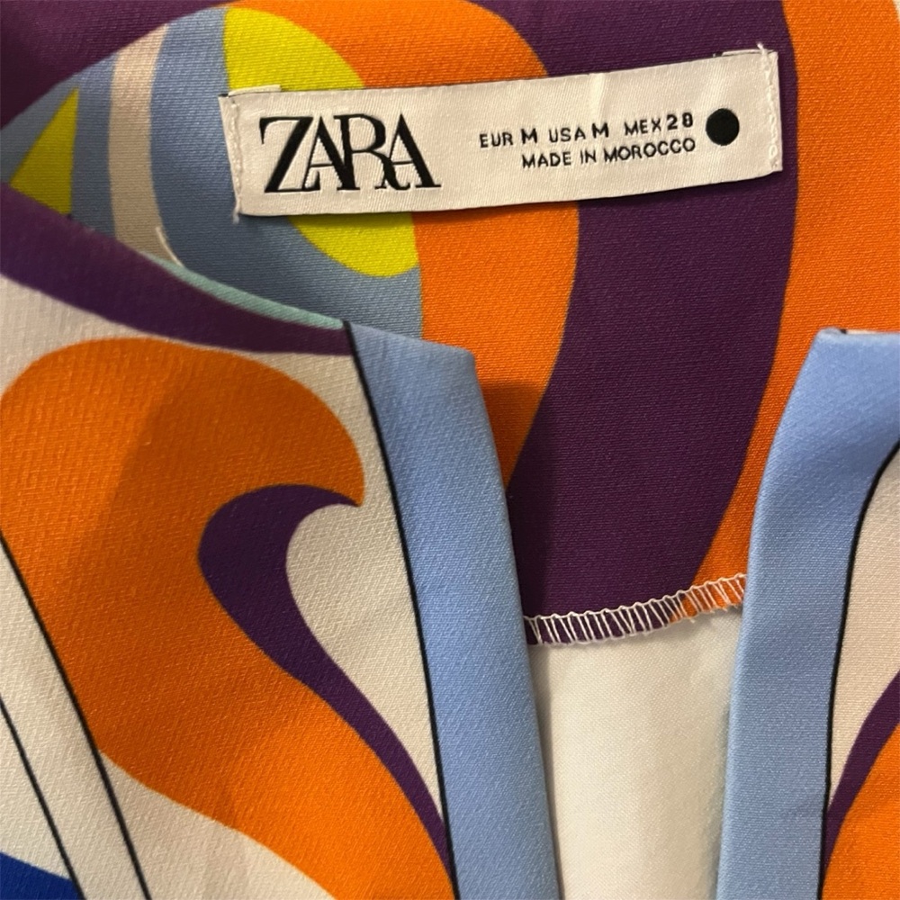 Zara Multicolor Abstract Mini Dress - Picture 9 of 9